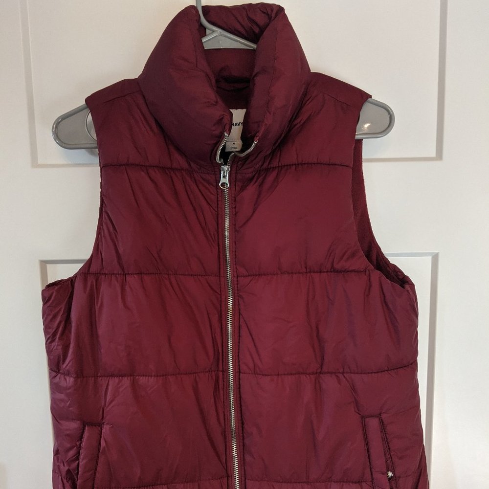 Red puffy vest